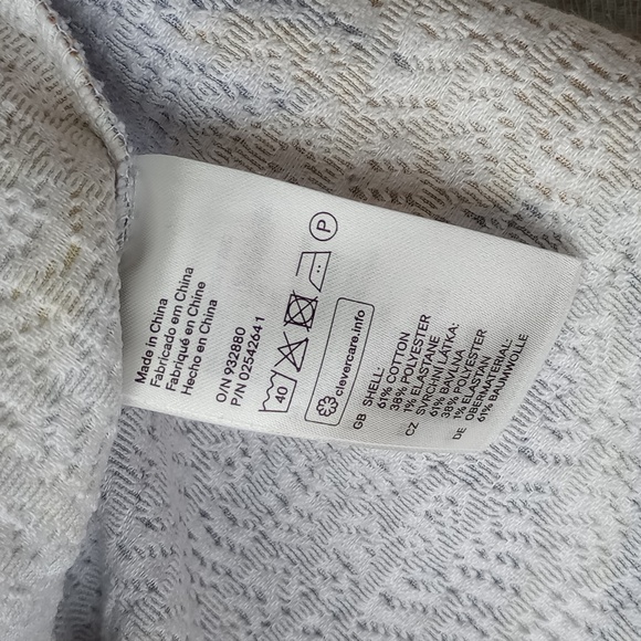 H&M Crane Bird Pleated Back 3/4 Sleeve Textured Cotton Blouse Top 4 - Picture 8 of 8